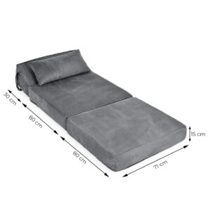 2-in-1 vienvietė išlankstoma poroloninė sofa-lova čiužinys 190x70 cm ModernHome - Image 10