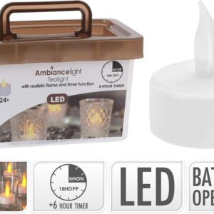 LED žvakių rinkinys, AX5991550, D3.8 cm, balta, 24 vnt. - Image 2