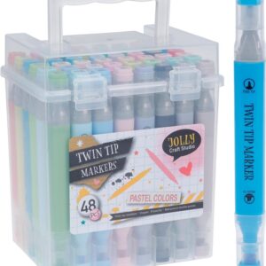 DVIPUSIAI PASTEL MARKERIAI 48VNT DĖŽUTĖJ