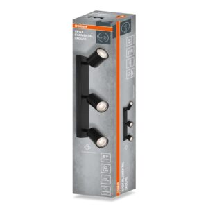 Šviestuvas kryptinis Osram, 3xGU10, juodas. - Image 3