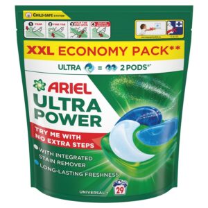 Skalbimo kapsulės Ariel Ultra Power Universal+, 29 vnt.