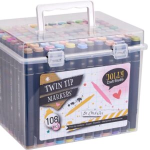 DVIPUSIAI MARKERIAI 108VNT DĖŽUTĖJE