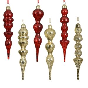 Eglutės žaisliukas Decoris Antique, aukso/raudonas, 18 cm