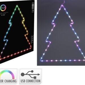 Dekoracija Eglė su LED, AVX000130, H60 cm, 48 cm, įv. spalvų - Image 3