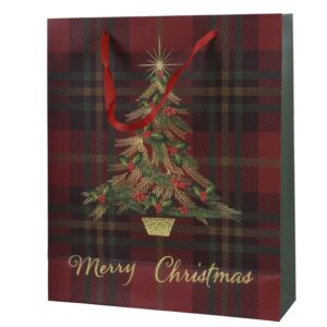 Dovanų maišelis Decoris Tree, 10 cm x 32 cm x 26 cm, žalia