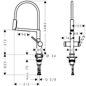 Virtuvinis maišytuvas Hansgrohe Talis Select M54, chromo - Image 2