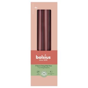 Žvakė, kūginė Bolsius Velvet Red, H24.5cm, 4 vnt.