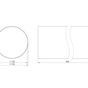 Ventiliacinis kanalas EUROPLAST D150, 0.5m - Image 2