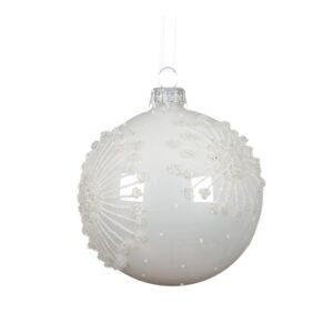 Eglutės žaisliukas Decoris 053566, baltas, stiklas