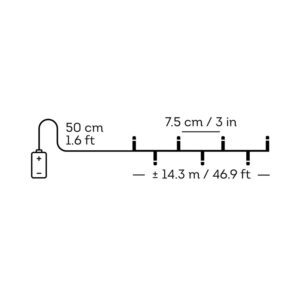 Lempučių girlianda Durawise, 497161, 14.3 m, balta, 192 LED - Image 3
