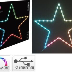 Dekoracija Žvaigždė su LED,  AVX000120, D60 cm, įv. spalvų - Image 3