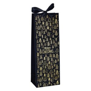 Dovanų maišelis Velvet Bottle, 13 cm x 35 cm, juoda sp.