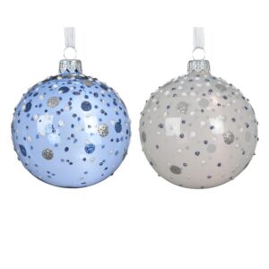 Eglutės žaisliukas Decoris Dots, skaidrus/mėlynas, stiklas