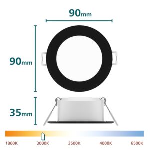 Šviestuvas įleidžiamas Philips LED, 5.5W, 3000K, Ø9, juodas - Image 3