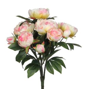 Dirbtinių gėlių puokštė, rožė, rožinė sp., 55 cm