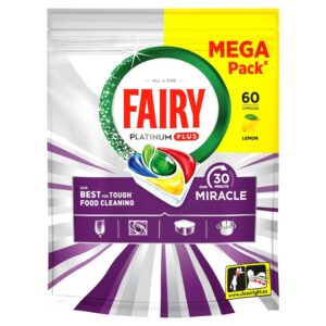 Indaplovių kapsulės Fairy PLAT+ Lemon MM, 60 vnt.