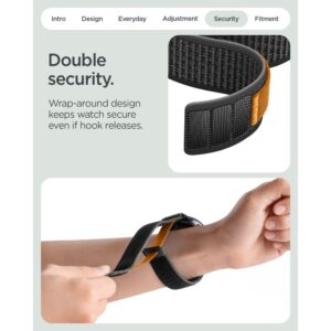 Spigen ATHLEX AIR GOOGLE PIXEL WATCH 1 / 2 / 3 / 4 / 5 (41 MM) AKTYVUS JUODAS/ORANŽINIS - Image 10