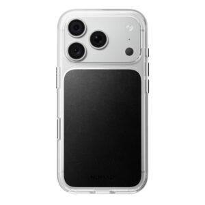 Nomad Clear Leather dėklas, juodas (Horween) - iPhone 18 Pro/17 Pro