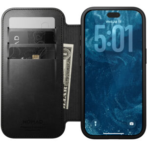Nomad Modern odinis dėklas-knygelė, juodas (Horween) – iPhone 18 Pro/17 Pro - Image 6