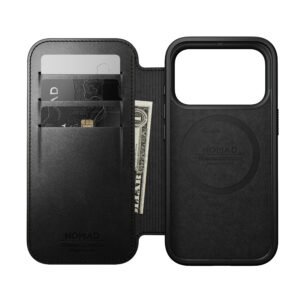 Nomad Modern odinis dėklas-knygelė, juodas (Horween) – iPhone 18 Pro/17 Pro - Image 10