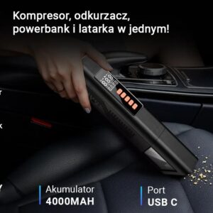 Extralink ODKURZACZ SAMOCHODOWY Z KOMPRESOREM 2W1 12V USB - Image 3
