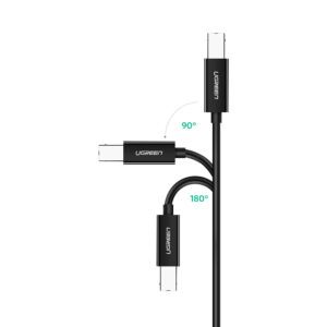 Ugreen US241 USB-C 2.0 – USB-B laidas 1 m – juodas - Image 2