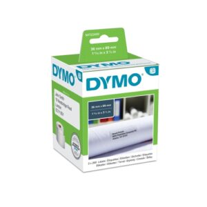 Dymo 99012 (S0722400) Etiketės 36 x 89mm, 2 ritinėliai x 260 etikečių, Balta - Image 1
