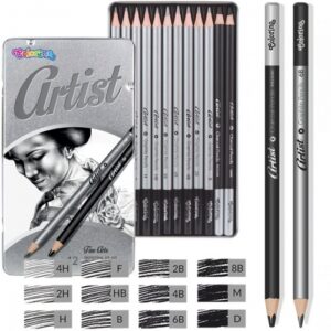 Eskizavimo pieštukų rinkinys Colorino Artis metalinėj dėžutėj 12 vnt - Image 2