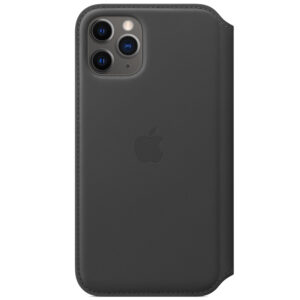 Odinė „Folio“ tipo atverčiama dėžutė, skirta Apple iPhone 11 Pro – juoda