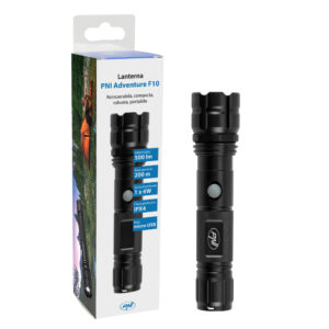 PNI Adventure F10 aliumininis žibintuvėlis su 1x6W LED, 500lm iki 200m fokusavimu, su baterija ir micro USB jungtimi - Image 7