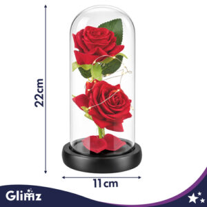 Rožė stiklinėje - šviečianti 22 cm Glimz - Image 4