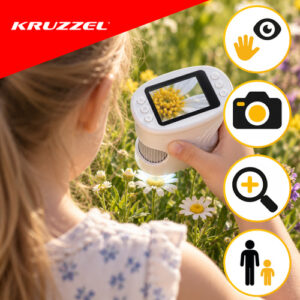 Kruzzel baltas kišeninis edukacinis mikroskopas - Image 4