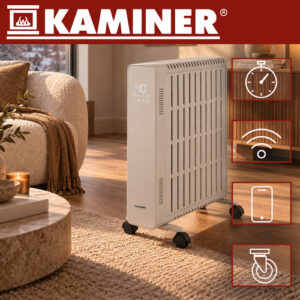 Kaminer Arvell elektrinis alyvos radiatorius – baltas - Image 4
