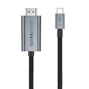 Tech-Protect ULTRABOOST KABELIS USB-C Į HDMI 2.1 8K 60HZ 300CM GELEŽIES PILKOS SPALVOS - Image 2