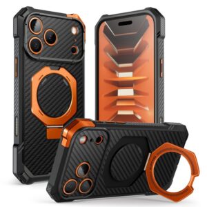 SUPCASE UB GRIP MAG MagSafe iPhone 17 PRO MAX / 18 PRO MAX ARAMIDINIS DĖKLAS JUODAS/ORANŽINIS