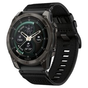 Tech-Protect NYLON CLASSIC GARMIN FENIX 5X / 5X PLUS / 6X / 6X PRO / 7X / 8 / 8 PRO / 9 / 9 PRO (47 MM) JUODAS