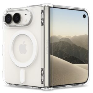 Spigen ULTRA HYBRID PRO MagSafe iPhone DĖKLAS SKAIDRUS/BALTAS
