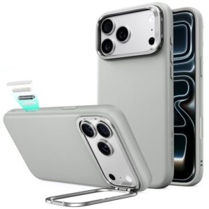 ESR ODINIS DĖKLAS SU STOVU MagSafe iPhone 17 PRO MAX / 18 PRO MAX PILKAS