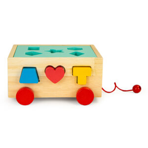 Medinis vaikštynės rūšiuoklis su kaladėlėmis, edukacinis kubas vaikams ECOTOYS - Image 2