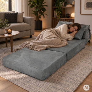 2-in-1 vienvietė išlankstoma poroloninė sofa-lova čiužinys 190x70 cm ModernHome - Image 2