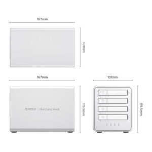 Orico 8848U4 DAS serijos 4 skyrių M.2 NVMe SSD diskų masyvas – baltas - Image 2