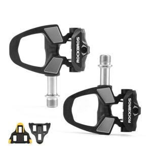 Rockbros RD9 Shimano SPD-SL anglies pluošto ir titano lydinio pedalai – juodi
