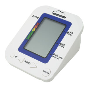 Elektroninis žastinis kraujospūdžio matuoklis SilverCloud MB23 su LCD ekranu, balso įspėjimo funkcija, širdies ritmo rodmenimis, manžete 22-36cm