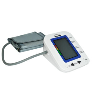 Elektroninis žastinis kraujospūdžio matuoklis SilverCloud MB23 su LCD ekranu, balso įspėjimo funkcija, širdies ritmo rodmenimis, manžete 22-36cm - Image 3