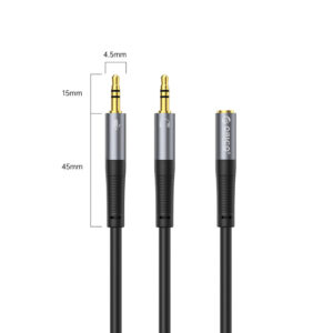 Orico AX1 garso adapteris mini jack 3.5 mm ausinių ir mikrofono skirstytuvas 0.5 m - juodas - Image 2