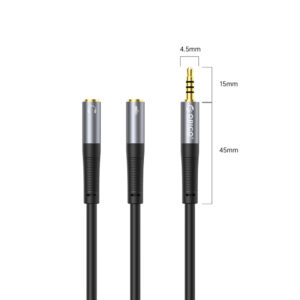 Orico AX2 garso adapteris mini jack 3.5 mm ausinių ir mikrofono skirstytuvas 0.5 m - juodas - Image 2