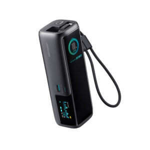 Joyroom PODIX PR70 25000mAh išorinė baterija iki 240W su dviem integruotais USB-C laidais ir dviem TFT ekranais – Pilka