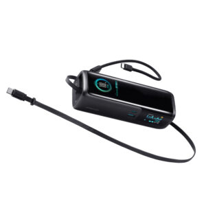 Joyroom PODIX PR70 25000mAh išorinė baterija iki 240W su dviem integruotais USB-C laidais ir dviem TFT ekranais – Pilka - Image 6