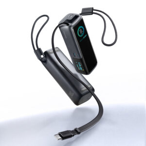 Joyroom PODIX PR70 25000mAh išorinė baterija iki 240W su dviem integruotais USB-C laidais ir dviem TFT ekranais – Pilka - Image 8