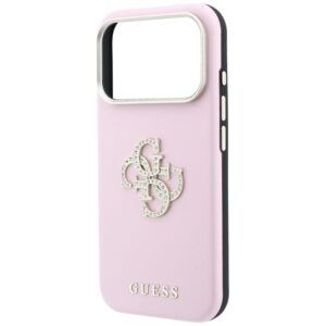 Guess Smooth & Big Strass Logo dėklas, skirtas iPhone 18 Pro / 17 Pro – rožinis - Image 6